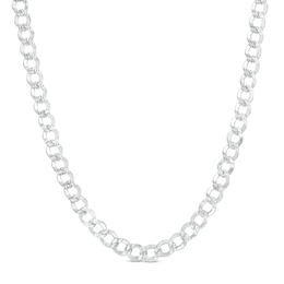 5mm Flat Curb Chain Necklace in Solid Sterling Silver - 20&quot;
