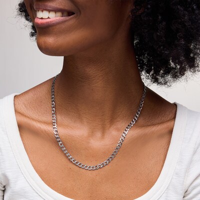 Sterling Silver Flat Curb Chain - 20"