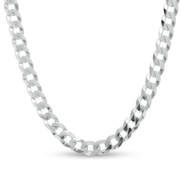 Made in Italy 200 Gauge Solid Curb Chain Necklace in Sterling Silver - 20&quot;