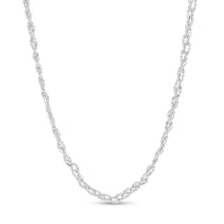 Sterling Silver Diamond-Cut Braided Bead Chain Made in Italy - 18"