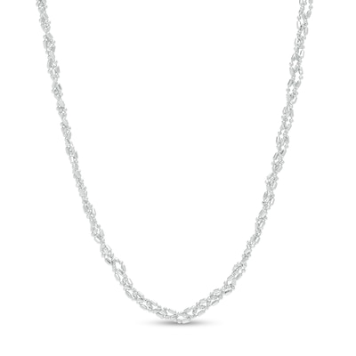 Sterling Silver Diamond-Cut Braided Bead Chain Made in Italy - 18"