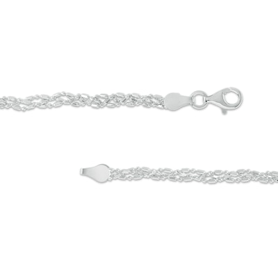 Sterling Silver Diamond-Cut Braided Bead Chain Made in Italy - 18"