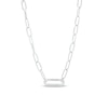 Thumbnail Image 0 of 3mm Oval Link Paper Clip Chain Necklace in Solid Sterling Silver - 15" + 2"