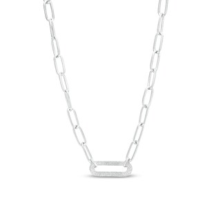 Sterling Silver Oval Link Paper Clip Chain - 15" + 2"