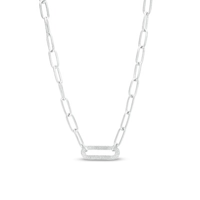 Sterling Silver Oval Link Paper Clip Chain - 15" + 2"