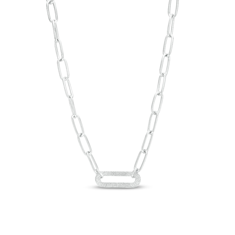 Sterling Silver Oval Link Paper Clip Chain - 15" + 2"