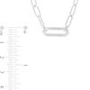 3mm Oval Link Paperclip Chain Necklace in Solid Sterling Silver - 15" + 2"
