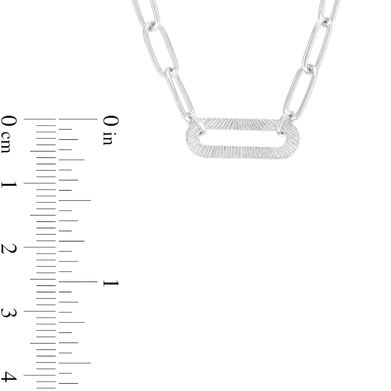 3mm Oval Link Paper Clip Chain Necklace in Solid Sterling Silver - 15" + 2"