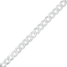 6.10mm Flat Curb Chain Bracelet in Solid Sterling Silver - 8.5&quot;