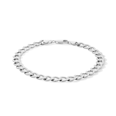 6.10mm Flat Curb Chain Bracelet in Solid Sterling Silver - 8.5"