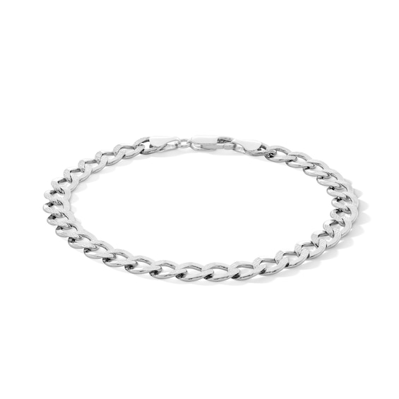 6.10mm Flat Curb Chain Bracelet in Solid Sterling Silver - 8.5"