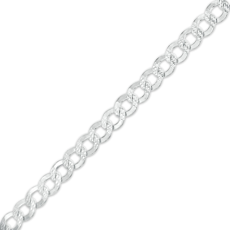 6.10mm Flat Curb Chain Bracelet in Solid Sterling Silver - 8.5"