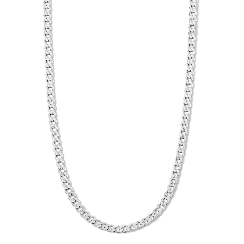 Made in Italy 100 Gauge Diamond-Cut Solid Curb Chain Necklace in Sterling Silver - 18"