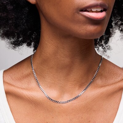Sterling Silver Diamond-Cut Curb Chain Made in Italy