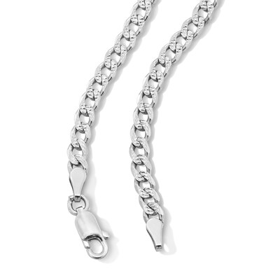Sterling Silver Diamond-Cut Curb Chain Made in Italy