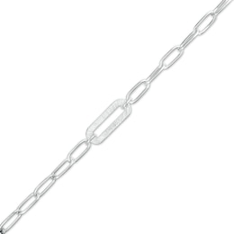 3mm Oval Link Paperclip Chain Bracelet in Solid Sterling Silver - 7.5&quot;