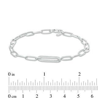 3mm Oval Link Paper Clip Chain Bracelet in Solid Sterling Silver - 7.5"