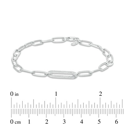 3mm Oval Link Paper Clip Chain Bracelet in Solid Sterling Silver - 7.5"