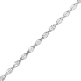 Made in Italy 050 Gauge Solid Mirror Flat-Link Chain Anklet in Sterling Silver - 10&quot;