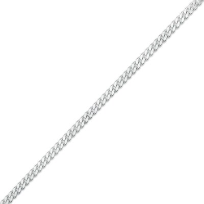 2.75mm Cuban Chain Anklet in Solid Sterling Silver - 9" + 1"