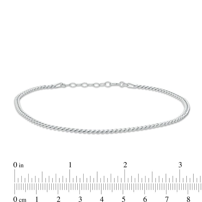 Main Image 2 of 2.75mm Cuban Chain Anklet in Solid Sterling Silver - 9" + 1"