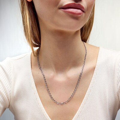 Sterling Silver Diamond-Cut Mariner Chain Made in Italy