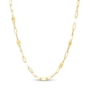 Thumbnail Image 0 of Made in Italy 040 Gauge Solid Mirror Flat-Link and Paper Clip Link Chain Necklace in 10K Gold - 18"