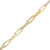 Thumbnail Image 0 of Made in Italy Glitter Enamel Hollow Paper Clip Link Chain Bracelet in 10K Gold - 7.5"