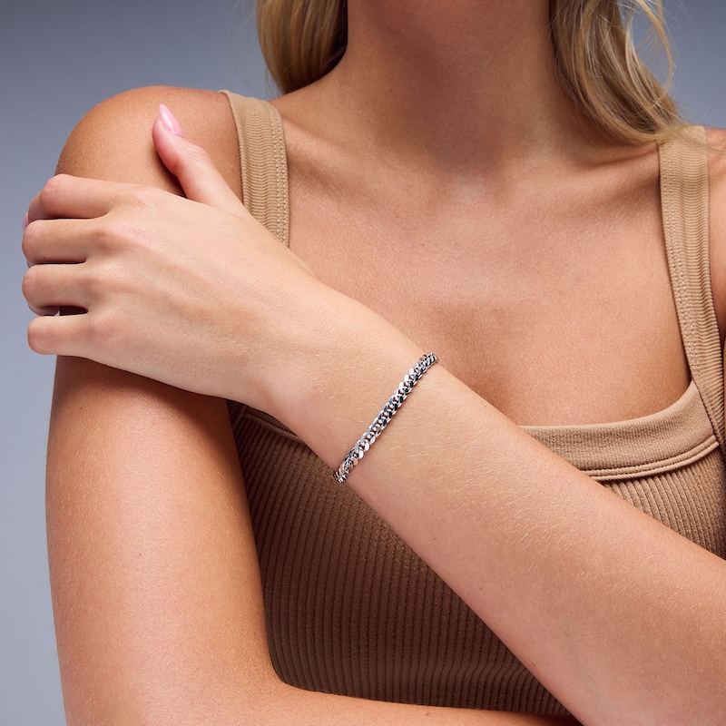 Main Image 2 of Made in Italy 150 Gauge Solid Curb Chain Bracelet in Sterling Silver - 7.5"