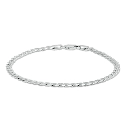 Made in Italy 100 Gauge Diamond-Cut Solid Curb Chain Bracelet in Sterling Silver - 7.5&quot;