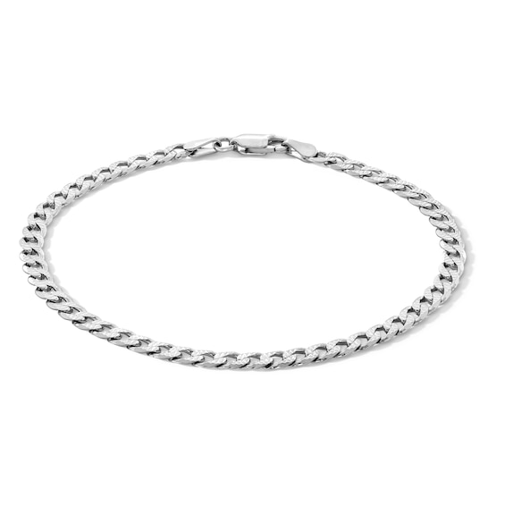 Made in Italy 100 Gauge Diamond-Cut Solid Curb Chain Bracelet in Sterling Silver - 7.5"