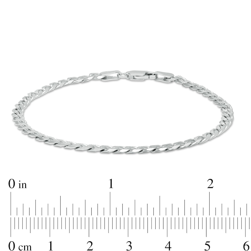 Main Image 3 of Made in Italy 100 Gauge Diamond-Cut Solid Curb Chain Bracelet in Sterling Silver - 7.5"