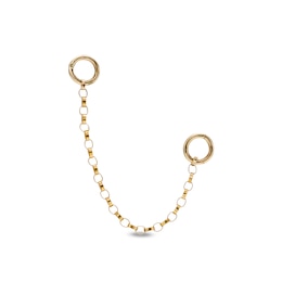 Solid Cable Chain Connector with Double Jump Rings in 10K Gold - 1.8&quot;