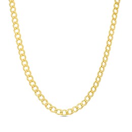 2.6mm Beveled Curb Chain Neclace in 14K Hollow Gold - 22&quot;