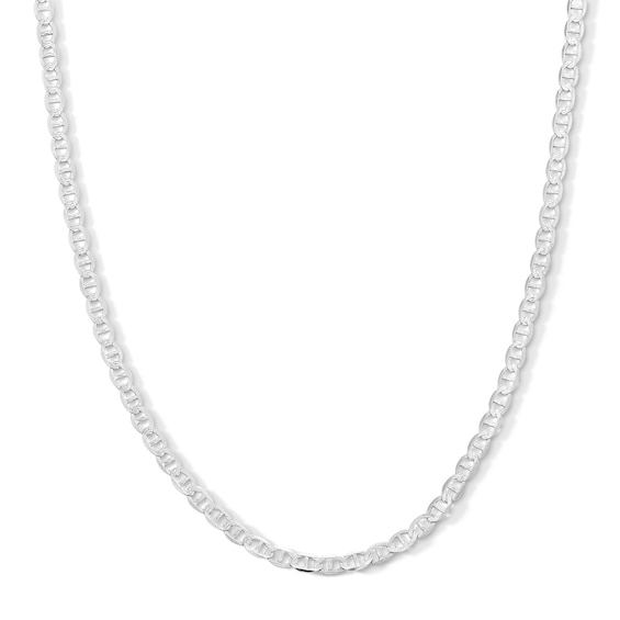 Made in Italy 4.2mm Diamond-Cut Mariner Chain Necklace in 10K Solid Sterling Silver - 20"