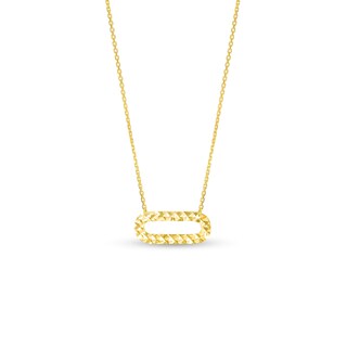 Diamond-Cut Open Oval Necklace in 10K Gold