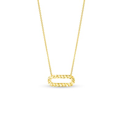 Diamond-Cut Open Oval Necklace in 10K Gold