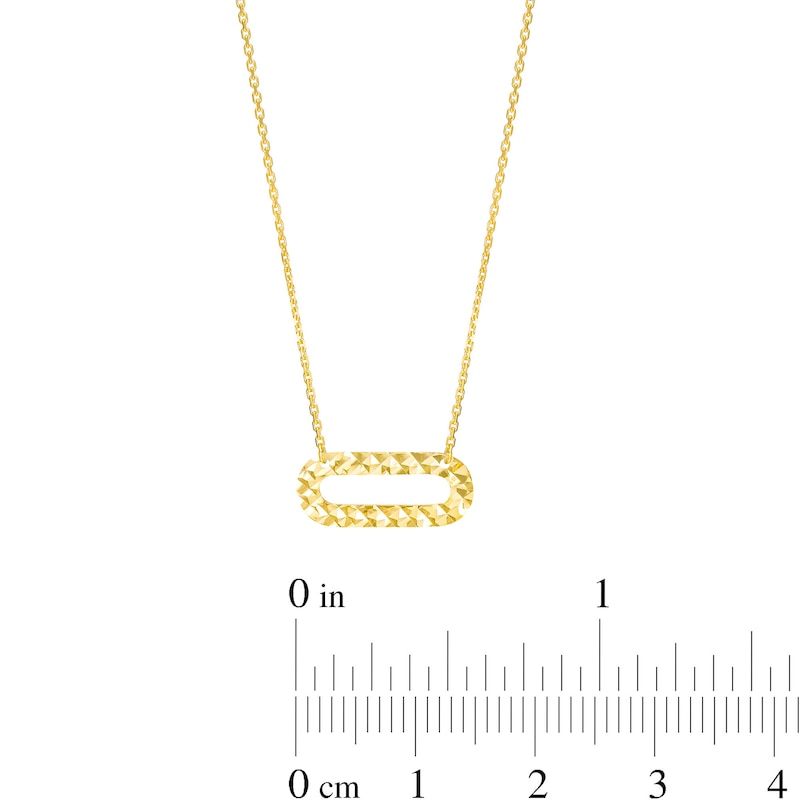 Diamond-Cut Open Oval Necklace in 10K Gold