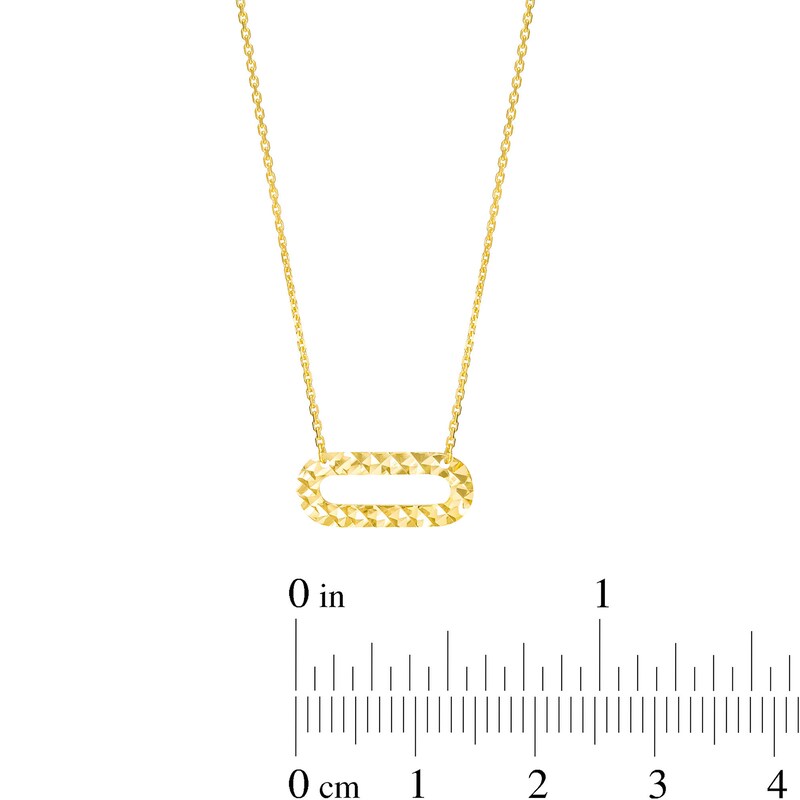 Diamond-Cut Open Oval Necklace in 10K Gold