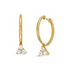 Thumbnail Image 1 of 10K Gold CZ Trio Dangle Huggie Hoops