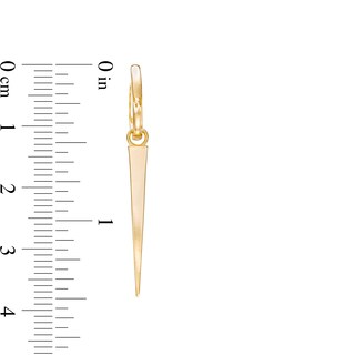 Spike Dangle Huggie Hoop Earrings in 10K Gold