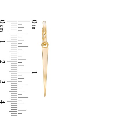 Spike Dangle Huggie Hoop Earrings in 10K Gold