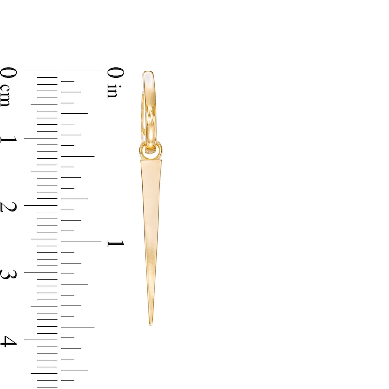 Main Image 2 of Spike Dangle Huggie Hoop Earrings in 10K Gold