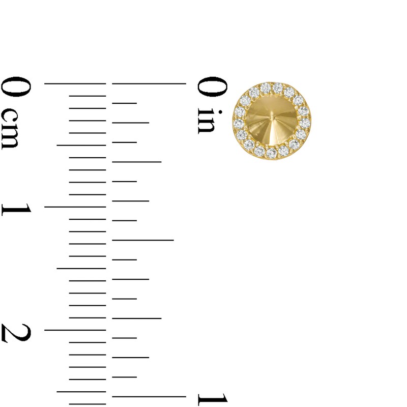 Main Image 2 of Cubic Zirconia Frame Spiked Stud Earrings in 10K Gold