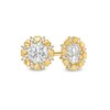 Thumbnail Image 1 of 4.5mm Cubic Zirconia Alternating Frame with Hearts Stud Earrings in 10K Gold