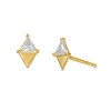 Thumbnail Image 1 of 3mm Trillion-Cut Cubic Zirconia Mirrored Geometric Stud Earrings in 10K Gold