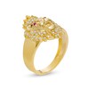 Thumbnail Image 2 of Lab-Created Ruby and White Cubic Zirconia Lion Head with Crown Ring in 10K Gold - Size 10