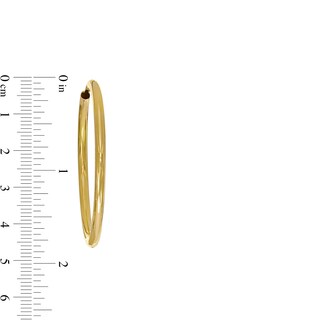45 x 3mm Continuous Hoop Earrings in 10K Tube Hollow Gold