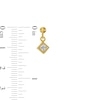 Thumbnail Image 2 of Square-Cut Cubic Zirconia Tilted Dangle Hollow Drop Earrings in 10K Gold