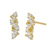 Thumbnail Image 1 of Marquise and Round Cubic Zirconia Linear Scatter Crawler Earrings in 10K Gold